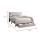 Daisy Full Bed w Drawer | Light Pink Corduroy Upholstery | Foam Headboard BM341134