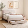 Daisy Full Bed w Drawer | Light Pink Corduroy Upholstery | Foam Headboard BM341134