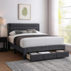 Daisy Full Bed w Drawer | Charcoal Gray Corduroy Upholstery | Foam BM341135