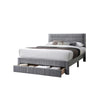 Daisy Full Bed w Drawer | Light Gray Corduroy Upholstery | Foam Headboard BM341136