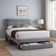 Daisy Full Bed w Drawer | Light Gray Corduroy Upholstery | Foam Headboard BM341136