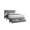 Daisy Full Bed w Drawer | Light Gray Corduroy Upholstery | Foam Headboard BM341136