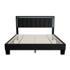 Jiana Full Bed | Charcoal Gray Wool Upholstery | LED Headboard