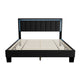 Jiana Full Bed | Charcoal Gray Wool Upholstery | LED Headboard