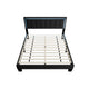 Jiana Full Bed | Charcoal Gray Wool Upholstery | LED Headboard