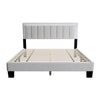 Jiana Full Bed | Light Gray Wool Upholstery | LED Headboard