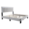 Jiana Full Bed | Light Gray Wool Upholstery | LED Headboard