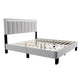Jiana Full Bed | Light Gray Wool Upholstery | LED Headboard