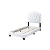 Roxy Twin Bed | White Wool Upholstery | LED Lighting | Padded Headboard