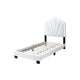 Roxy Twin Bed | White Wool Upholstery | LED Lighting | Padded Headboard