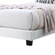 Roxy Twin Bed | White Wool Upholstery | LED Lighting | Padded Headboard