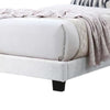Roxy Twin Bed | White Wool Upholstery | LED Lighting | Padded Headboard BM341140