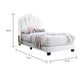 Roxy Twin Bed | White Wool Upholstery | LED Lighting | Padded Headboard