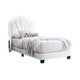 Roxy Twin Bed | White Wool Upholstery | LED Lighting | Padded Headboard