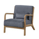 Jerime Accent Chair | Dark Gray Corduroy Fabric | 1 Pillow | Brown Wood BM341142