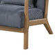 Jerime Accent Chair | Dark Gray Corduroy Fabric | 1 Pillow | Brown Wood BM341142