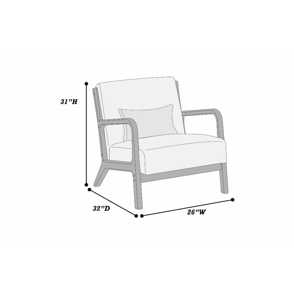 Jerime Accent Chair | Dark Gray Corduroy Fabric | 1 Pillow | Brown Wood BM341142