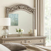 Dresser Mirror | Antique Silver Pine Wood | Molded Frame Detail | 37x41 BM341145