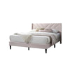 Niasa Full Size Bed | Chevron Tufted Pink Velvet Upholstered Foam BM341147