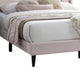 Niasa Full Size Bed | Chevron Tufted Pink Velvet Upholstered Foam BM341147