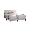 Niasa Full Size Bed | Chevron Tufted Pink Velvet Upholstered Foam BM341147