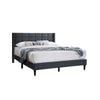 Zensa Full Bed | Charcoal Gray Linen Upholstery | Padded Wing Headboard BM341148