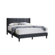 Zensa Full Bed | Charcoal Gray Linen Upholstery | Padded Wing Headboard BM341148