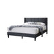 Zensa Full Bed | Charcoal Gray Linen Upholstery | Padded Wing Headboard BM341148