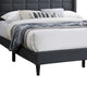 Zensa Full Bed | Charcoal Gray Linen Upholstery | Padded Wing Headboard BM341148