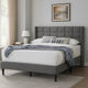 Zensa Full Bed | Light Gray Linen Upholstery | Padded Wing Headboard BM341149