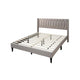 Liana Full Bed | Tufted Light Brown Burlap Upholstery | Foam Padding BM341151