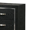 Nightstand w Charging Station | 2 Drawers | Black Rubberwood 24’’ BM341152