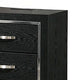 Nightstand w Charging Station | 2 Drawers | Black Rubberwood 24’’ BM341152