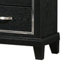 Nightstand w Charging Station | 2 Drawers | Black Rubberwood 24’’ BM341152