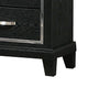 Nightstand w Charging Station | 2 Drawers | Black Rubberwood 24’’ BM341152