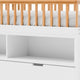 Lexo Twin Bookcase Bunk Bed w Trundle and Ladder | White & Natural Oak BM342275