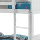 Rexo Twin over Full Bunk Bed w Ladder | Plank Style Headboard | White BM342276