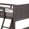 Wexo Twin over Full Bunk Bed | Charcoal Brown Slat Design and Ladder BM342278