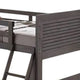 Wexo Twin over Full Bunk Bed | Charcoal Brown Slat Design and Ladder BM342278