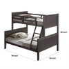 Wexo Twin over Full Bunk Bed | Charcoal Brown Slat Design and Ladder BM342278