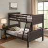 Wexo Twin over Full Bunk Bed | Charcoal Brown Slat Design and Ladder BM342278