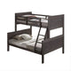 Wexo Twin over Full Bunk Bed | Charcoal Brown Slat Design and Ladder