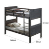 Wexo Twin over Twin Bunk Bed | Charcoal Brown Slat Design and Ladder BM342279