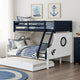 Nexo Twin over Full Bunk Bed | Nautical Accents in White & Dark Blue BM342281