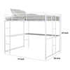 Dexo Twin Loft Bed w Built in Workstation and Ladder | White Metal BM342283