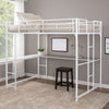 Dexo Twin Loft Bed w Built in Workstation and Ladder | White Metal BM342283