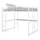 Dexo Twin Loft Bed w Built in Workstation and Ladder | White Metal
