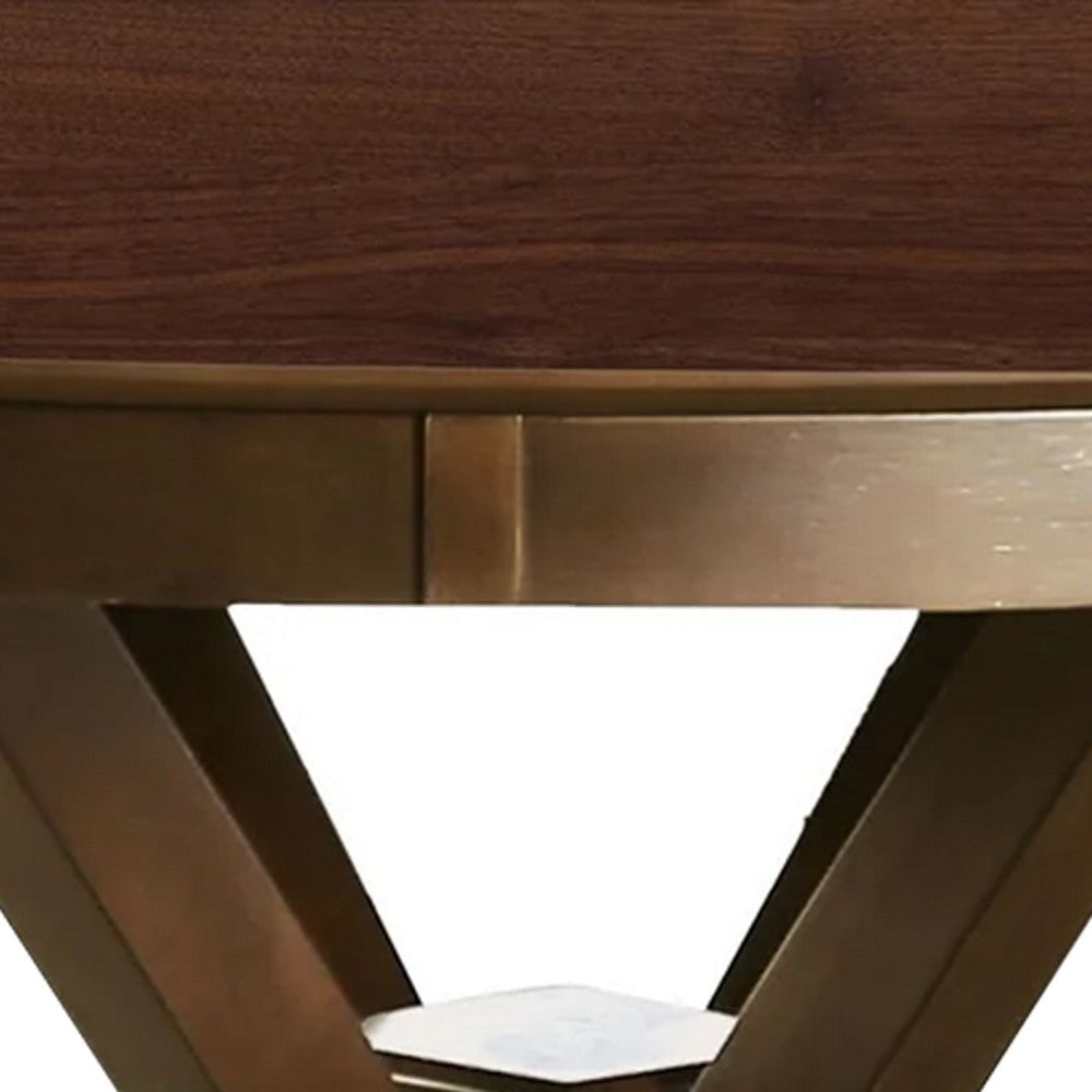 Mexo Counter Height Table | 53’’ Round | Walnut Brown Pedestal Base BM342285