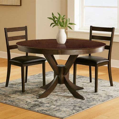 Mexo Counter Height Table | 53" Round | Walnut Brown Pedestal Base