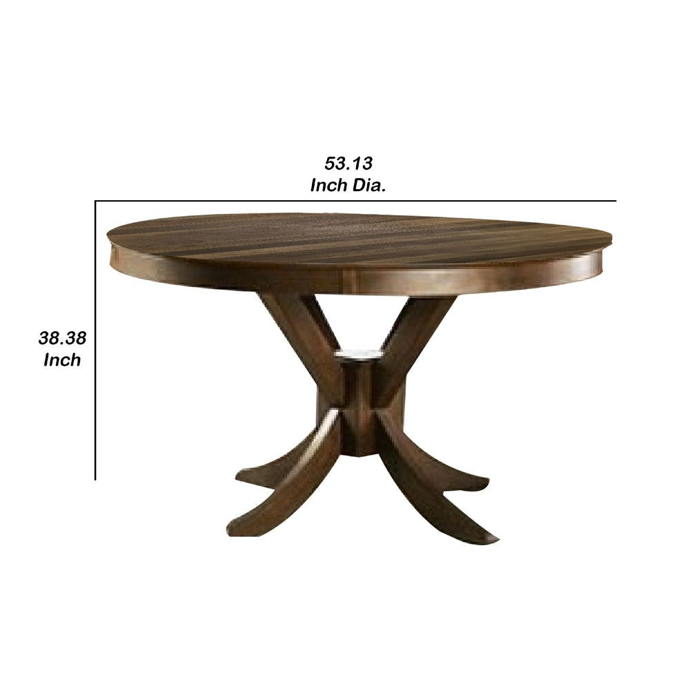 Mexo Dining Table | 53’’ Round | Walnut Brown Pedestal Base BM342286